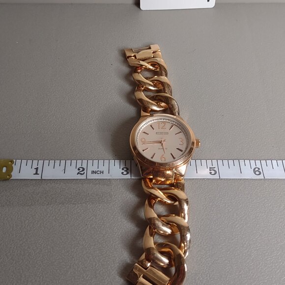 Untested Gold Tone R.J. Graziano Heavy Chain Link Watch - Picture 10 of 10
